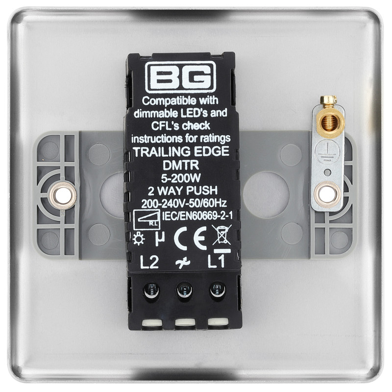 BG Brushed Steel Dimmer Switch