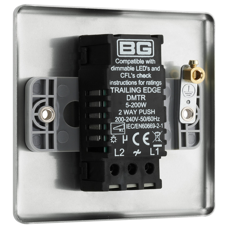 BG Brushed Steel Dimmer Switch