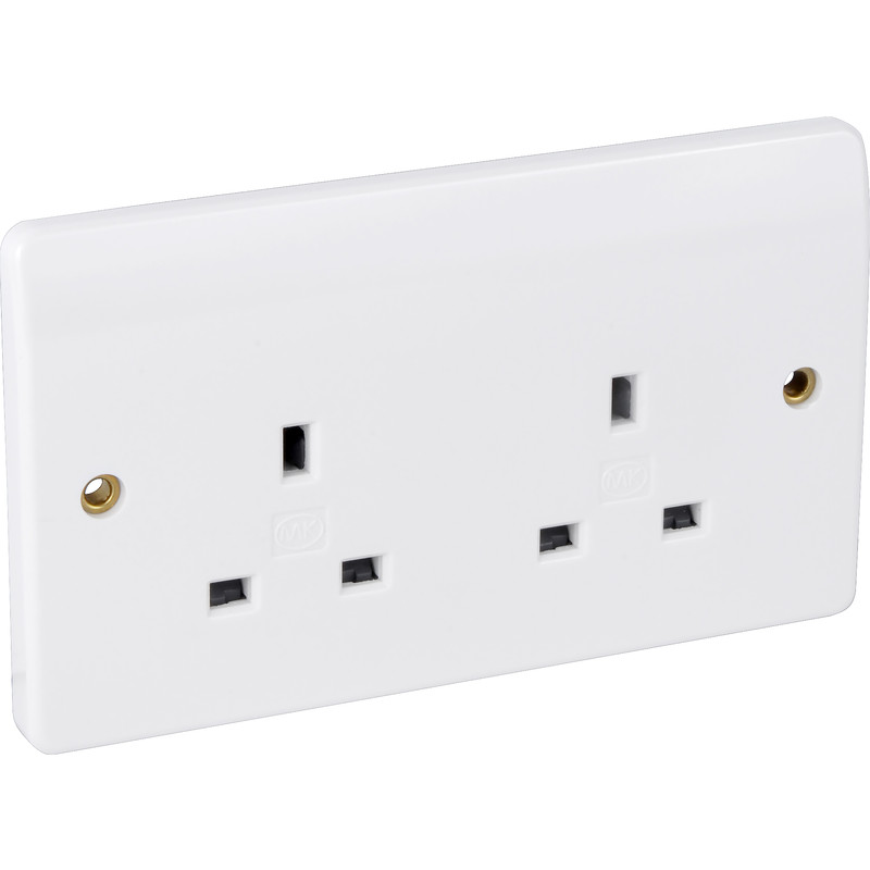 MK Unswitched Socket 2 Gang 13A