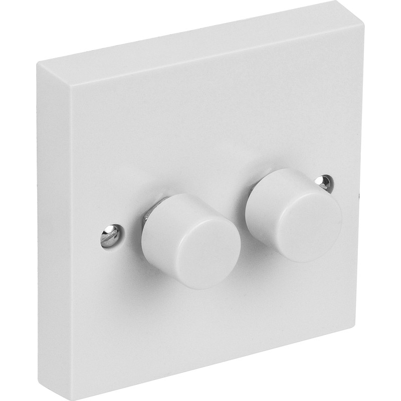 3 Gang 2 Way 250w Dimmer Switch White Push on Push Off 