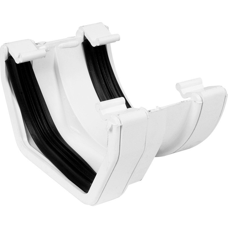 114mm Square to 112mm Round Adaptor Gutter White