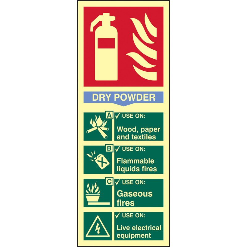 Photoluminescent Fire Extinguisher Sign