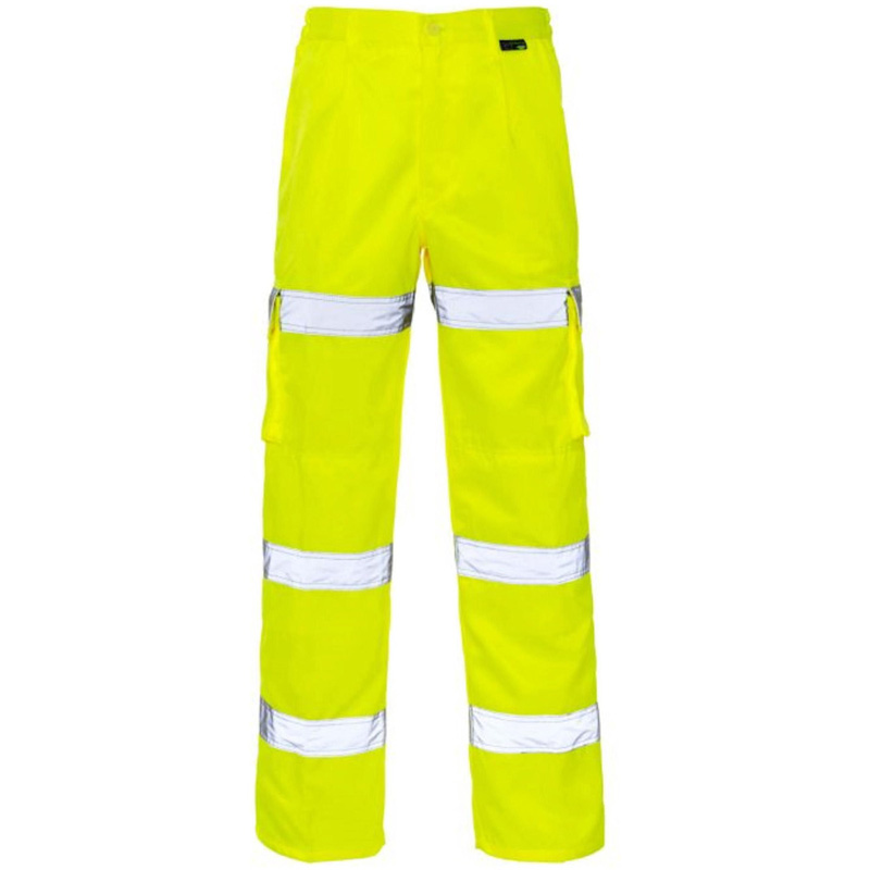 Keepsafe Hi Vis Combat Trousers Reg In Yellow Size 34