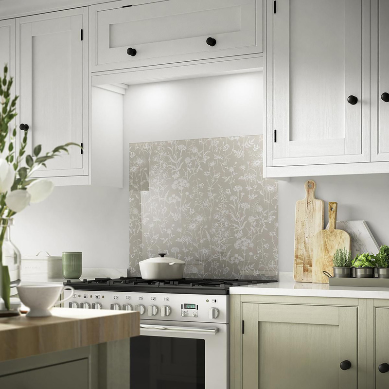 Laura Ashley Lisette Flint Glass Splashback 900 X 750Mm (1) White
