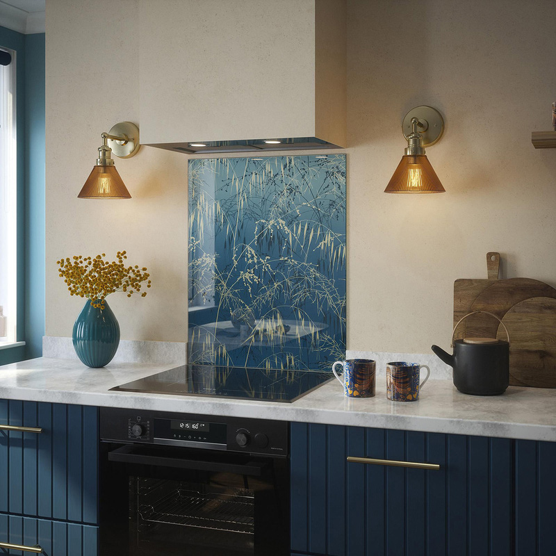 Clarissa Hulse Meadow Grass Splashback 600 X 750Mm (1) In Blue