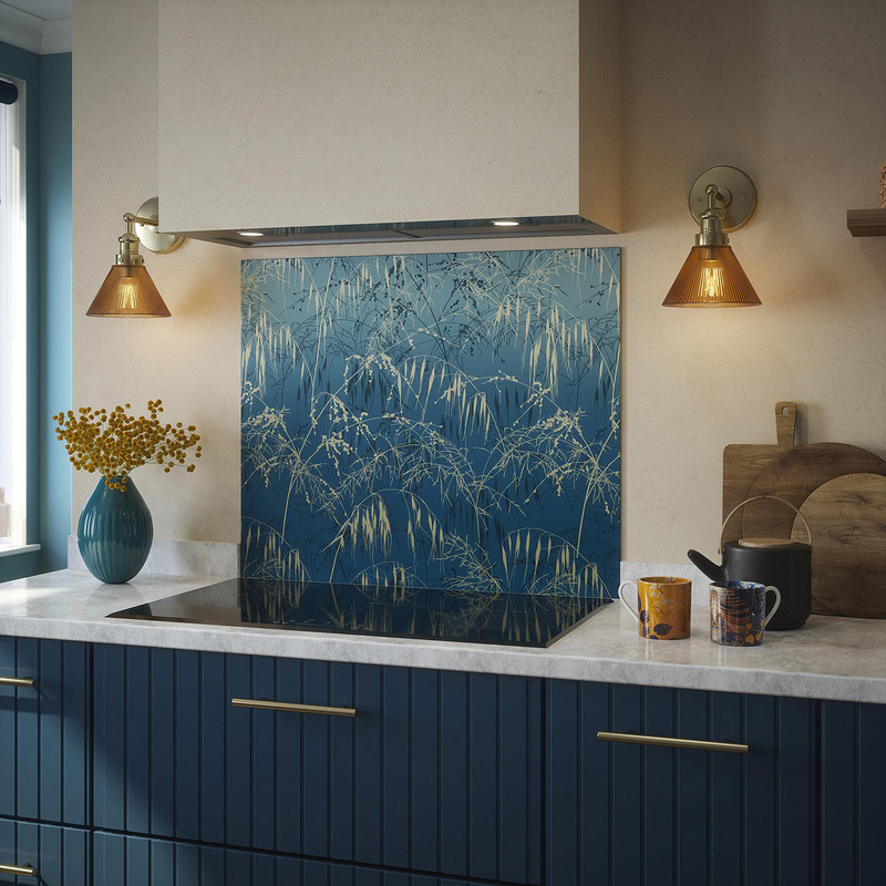 Clarissa Hulse Meadow Grass Splashback 900 X 750Mm (1) In Blue