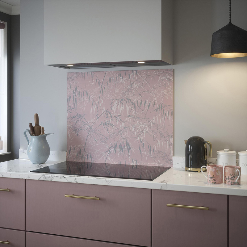 Clarissa Hulse Meadow Grass Blush Splashback 900 X 750Mm (1) Grey/Dark/Blue