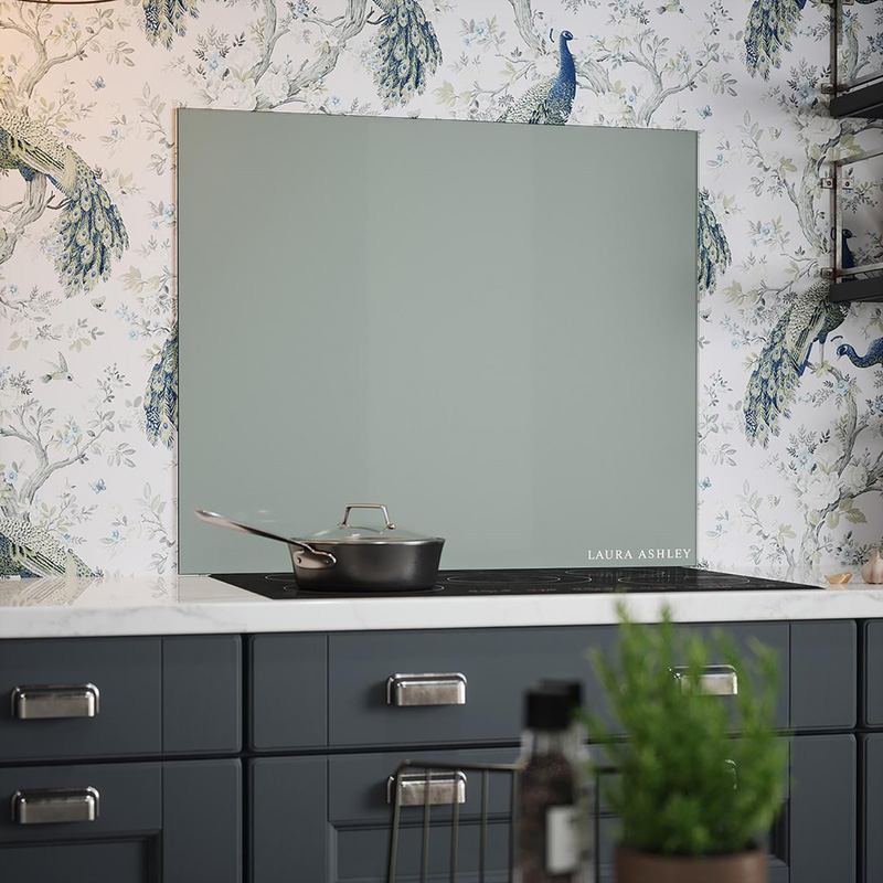 Laura Ashley Mineral Glass Splashback 900 X 750Mm (1) In Grey