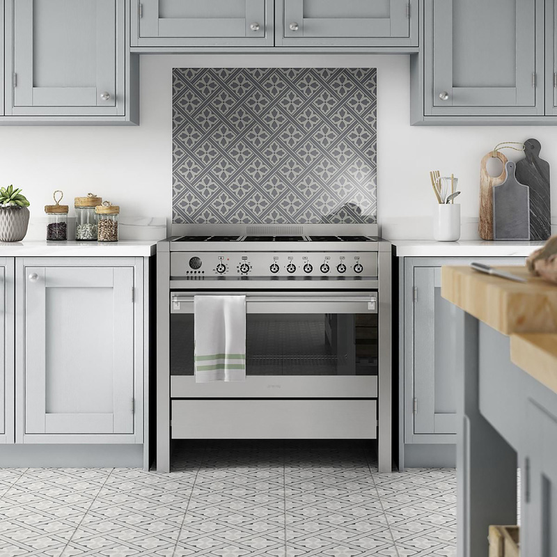 Laura Ashley Mr Jones Glass Splashback 900 X 750Mm (1) In Charcoal Grey