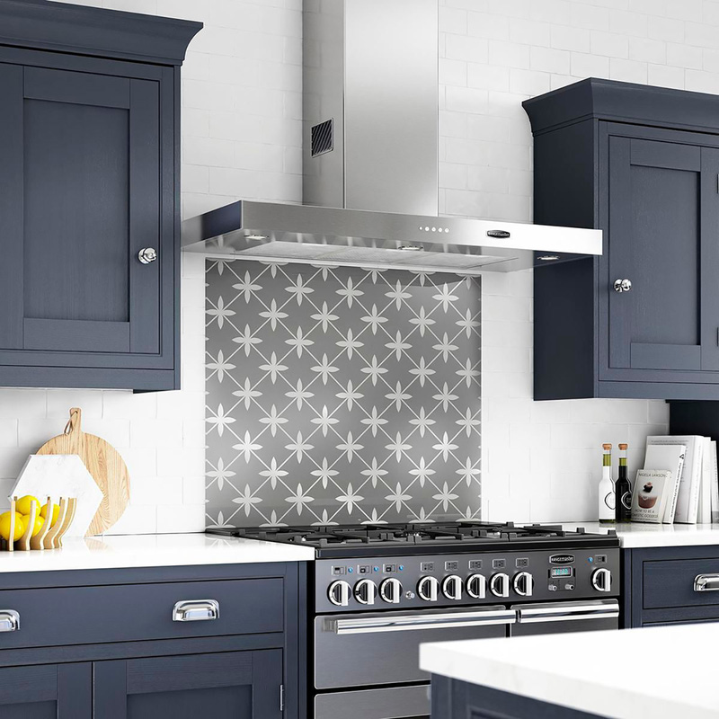 Laura Ashley Wicker Glass Splashback 900 X 750Mm (1) In Charcoal Grey
