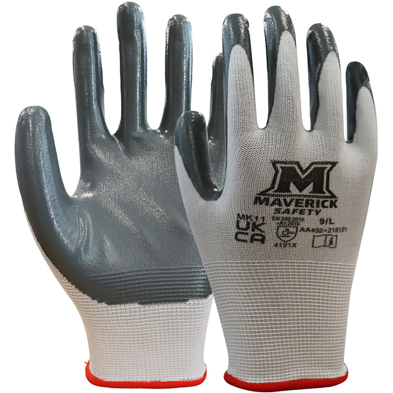 Maverick Safety Mk11 Super Grip Gloves Large (Pair) In Black