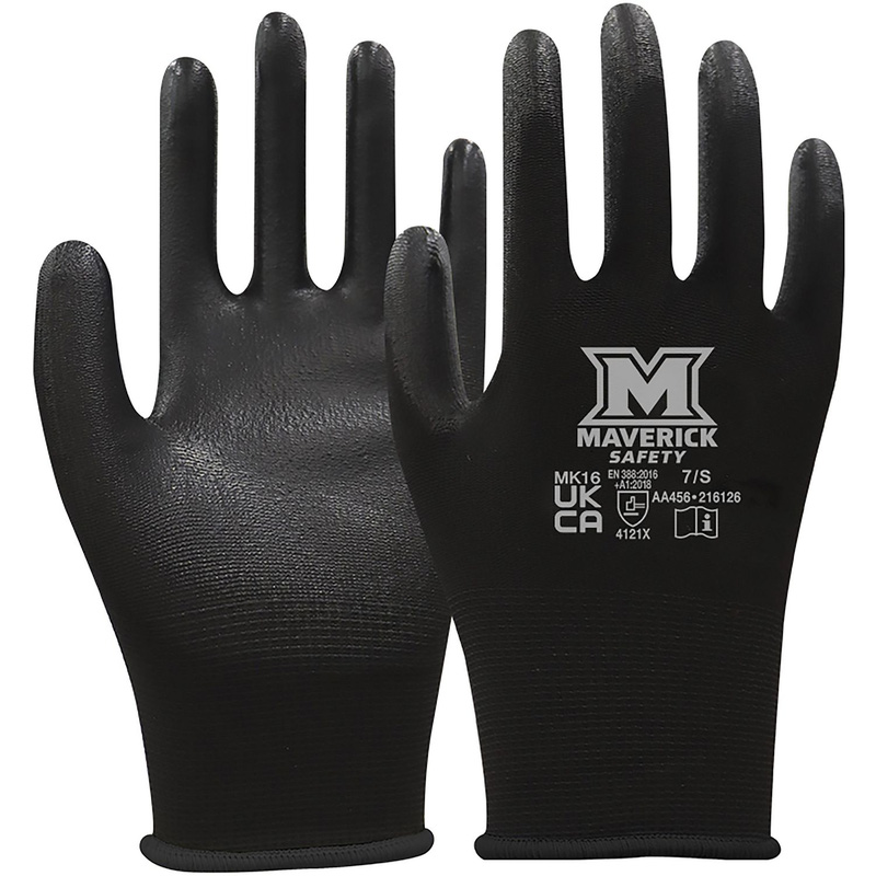 Maverick Safety Mk16 Precision Work Gloves Small (Pair) In Black