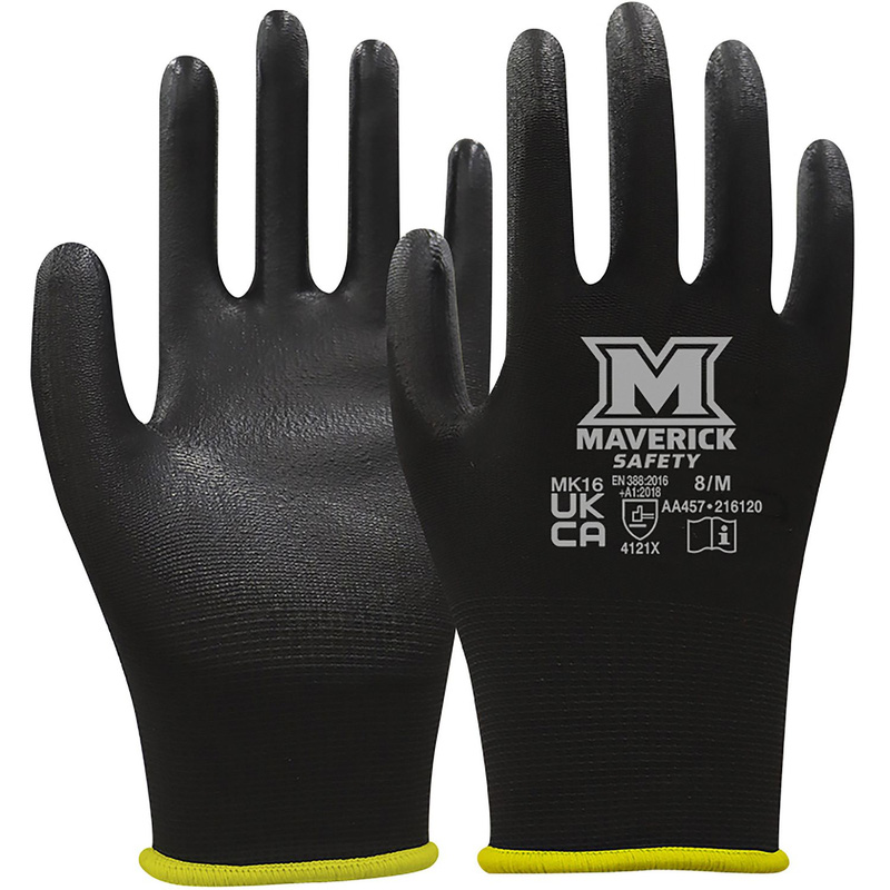 Maverick Safety Mk16 Precision Work Gloves Medium (Pair) In Black