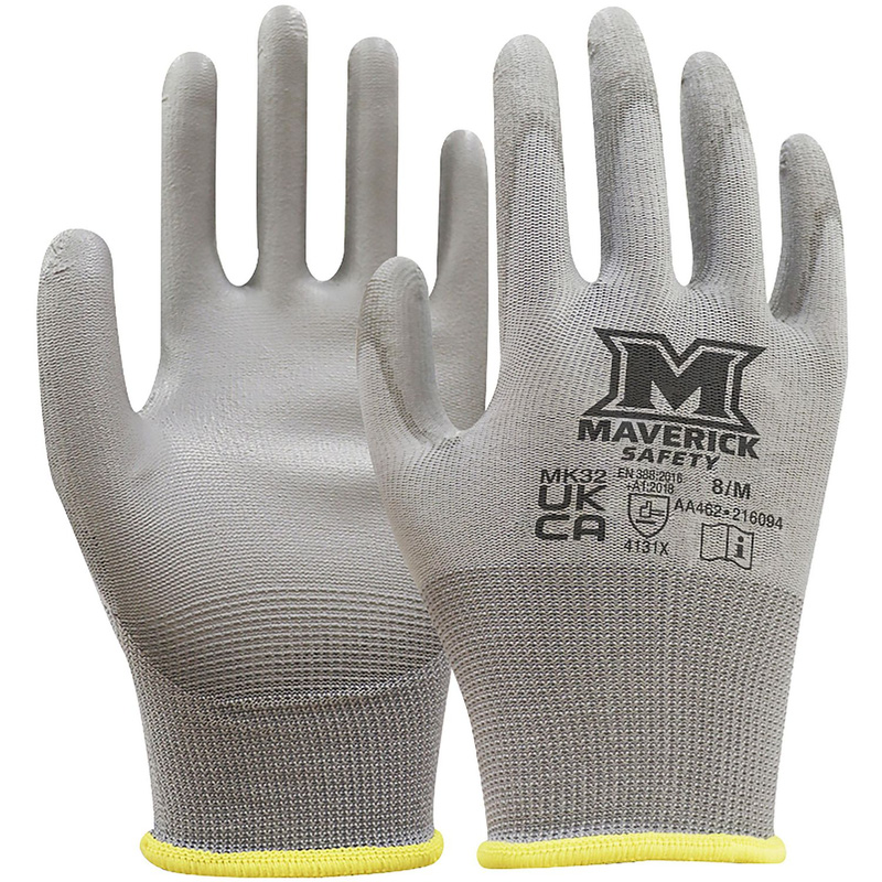 Maverick Safety Mk32 Precision Touch Work Gloves Medium (Pair) In Grey