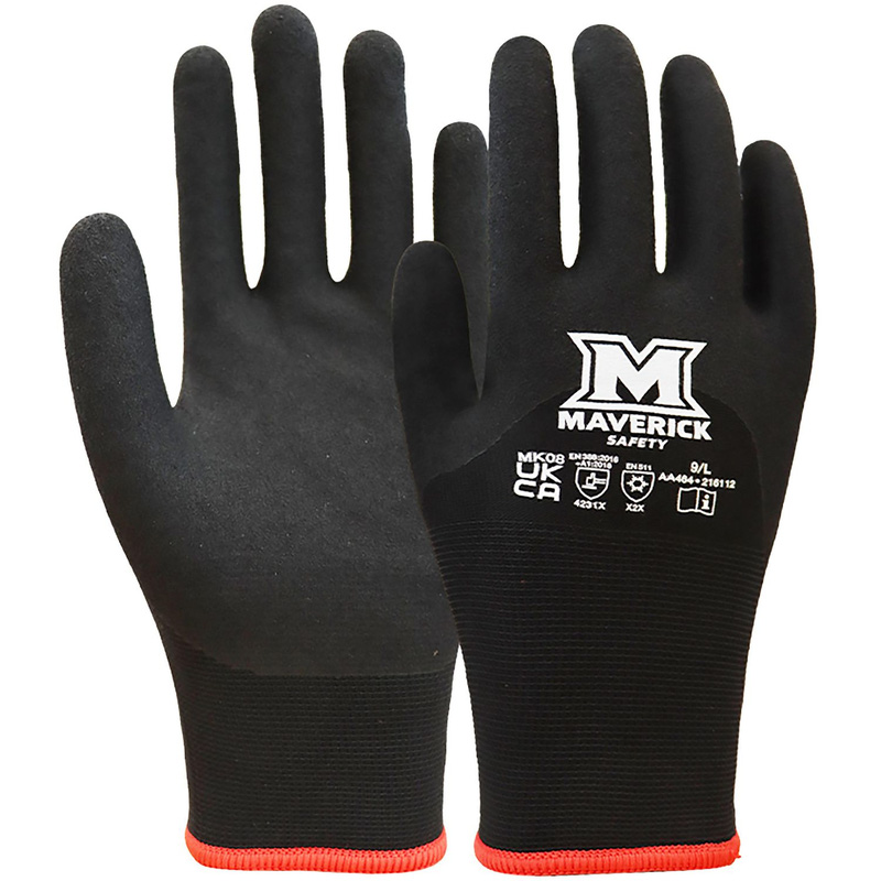 Maverick Safety Mk08 Super Thermal Touch Work Gloves Large (Pair) In Black Acrylic