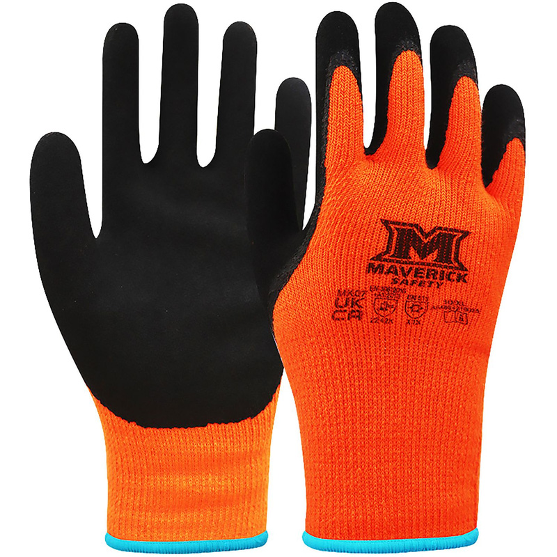 Maverick Safety Mk07 Thermal Work Gloves X-Large (Pair) In Orange/Black Acrylic