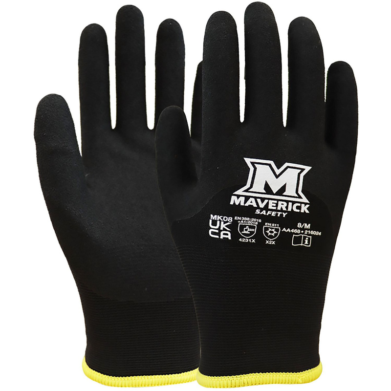 Maverick Safety Mk08 Super Thermal Touch Work Gloves Medium (Pair) In Black Acrylic