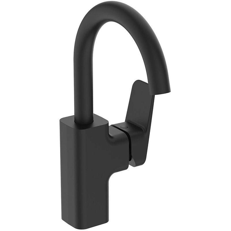 Ideal Standard Ceraplan Single Lever Spout Basin Mixer Tap In Silk Black