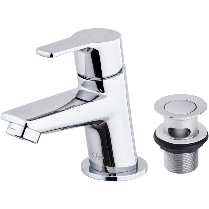 Ebb And Flo Ebb + Flo Kilve Cloakroom Mono Mixer Tap In Chrome Rubber/Steel