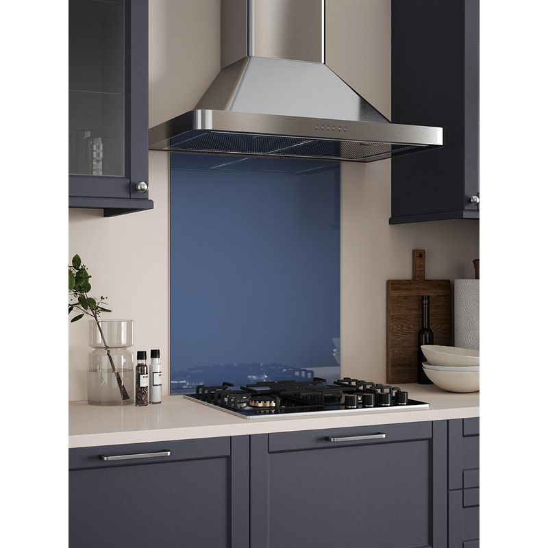 Splashback Self-Adhesive Glass Kitchen 600 X 750Mm In Bell Shimmer Brass Blue Extra Large
