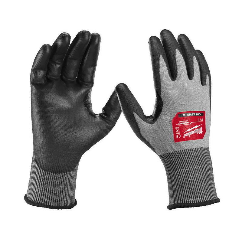 Milwaukee Hi-Dex Cut Level C Gloves Large In Black/Grey