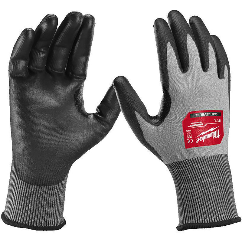 Milwaukee Hi-Dex Cut Level C Gloves Medium In Black/Grey