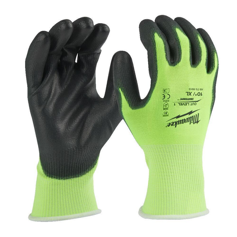 Milwaukee Hi-Vis Cut Level A Gloves In Black/Green
