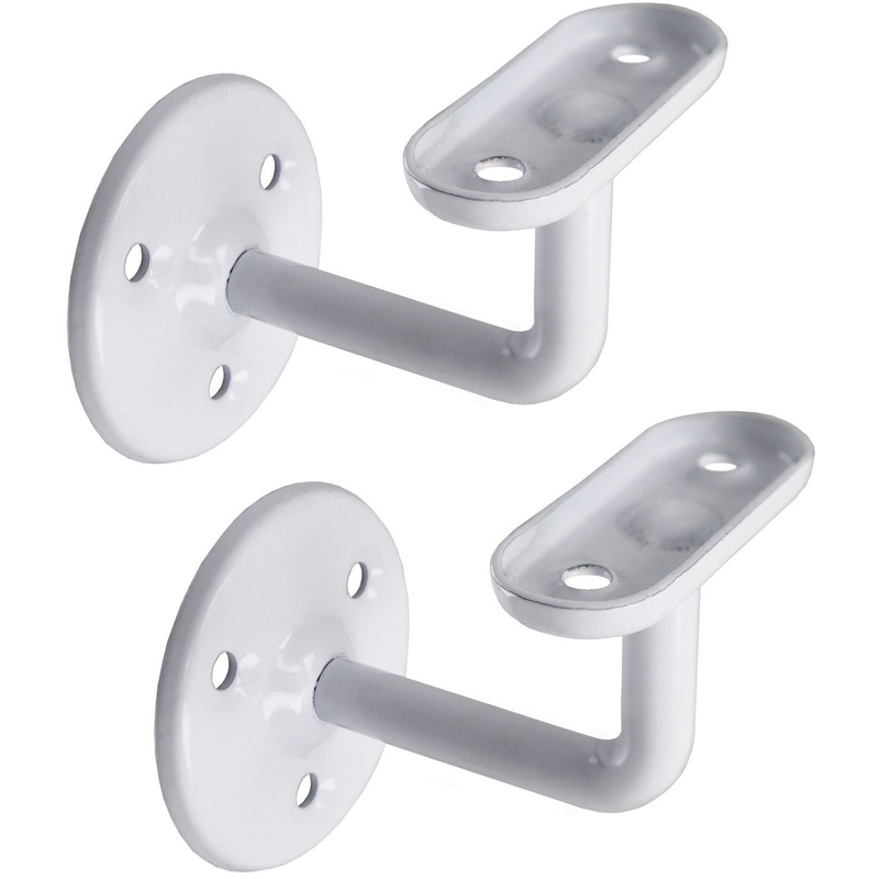 Lockworks Handrail Bracket 63Mm (2 Pack) In Steel White Size 2 Pack