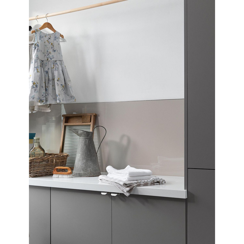 Alusplash Double-Sided Splashback 3050 X 750Mm Warm Grey/Petrol Blue In Grey/Blue Aluminium