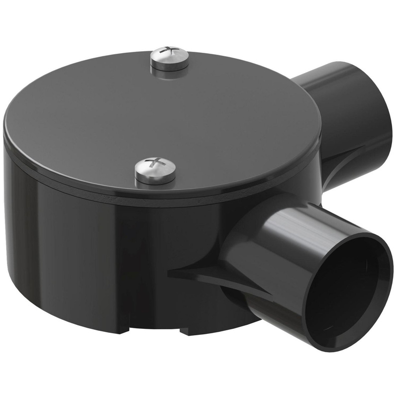 D-Line Speedway Pvc Conduit 2-Way Angle Box 20Mm In Black