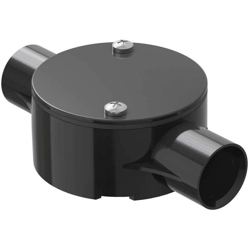 D-Line Speedway Pvc Conduit 2-Way Through Box 20Mm In Black