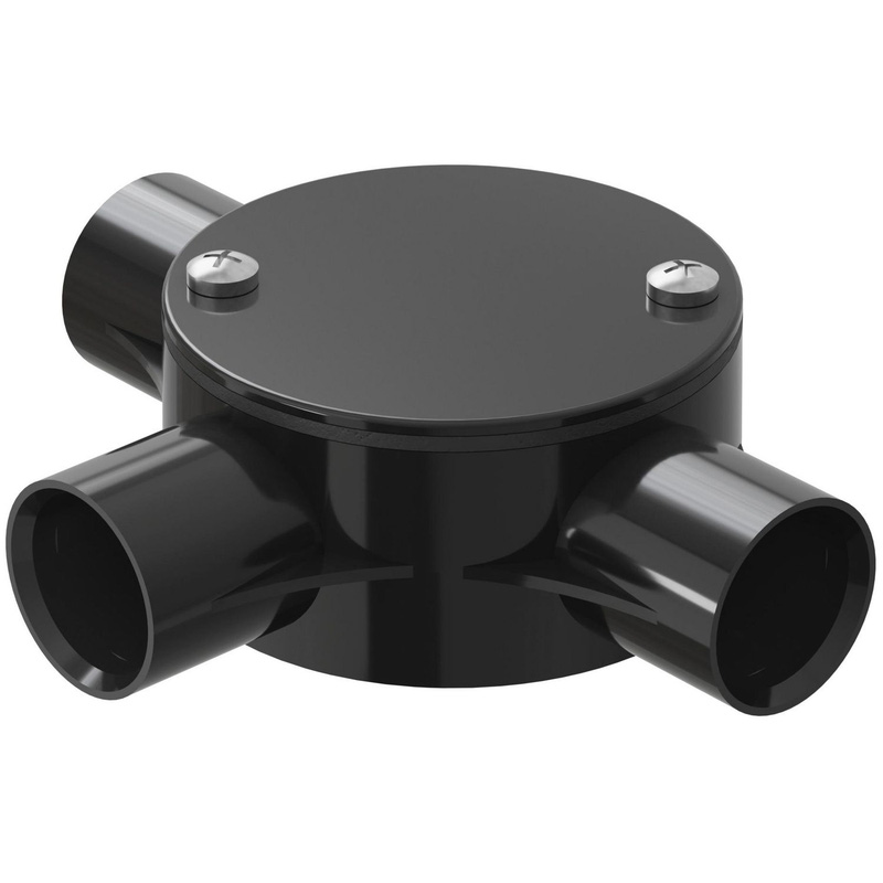 D-Line Speedway Pvc Conduit 3-Way Tee Box 20Mm In Black