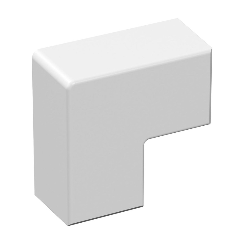 D-Line Speedway Mini Trunking 16Mm X 16Mm Flat Bend (2 Pack) In White