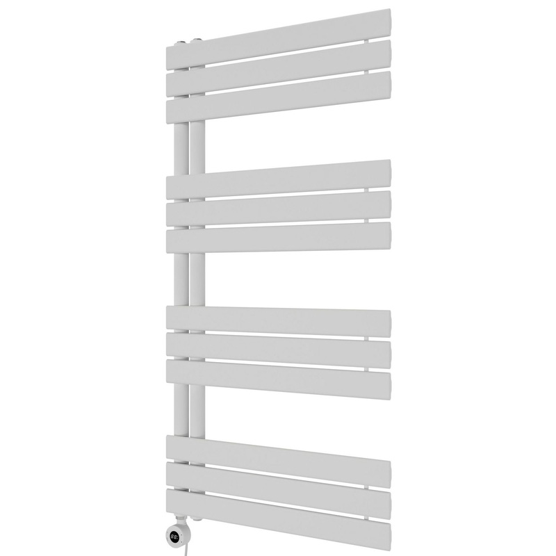 Azur Emilia Open Electric Designer Panel Towel Radiator 1200 X 600Mm In White Aluminium