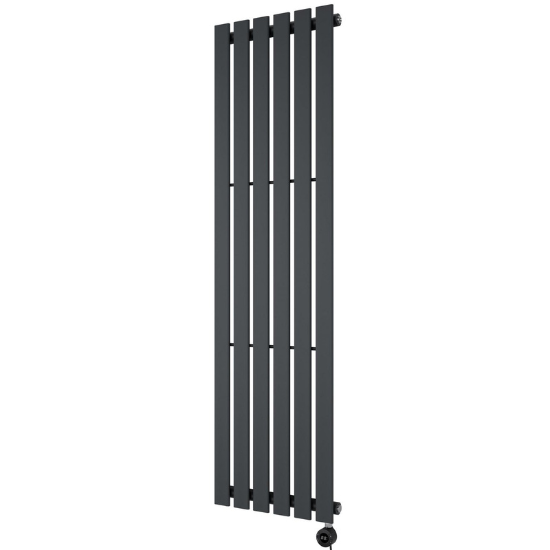 Azur Emilia Electric Designer Radiator 1600 X 448Mm In Anthracite Aluminium