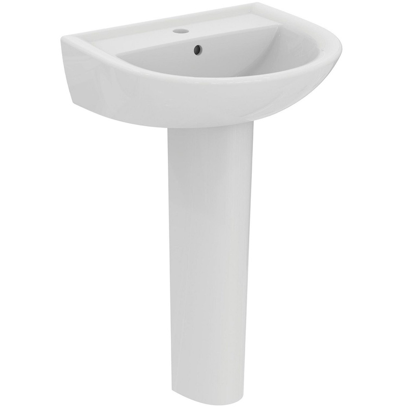 Ideal Standard Tirso Basin & Pedestal 55Cm 1 Tap Hole In White