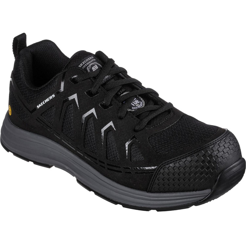 Skechers Malad Ii Safety Trainers In Black, Size 8 (Pair)