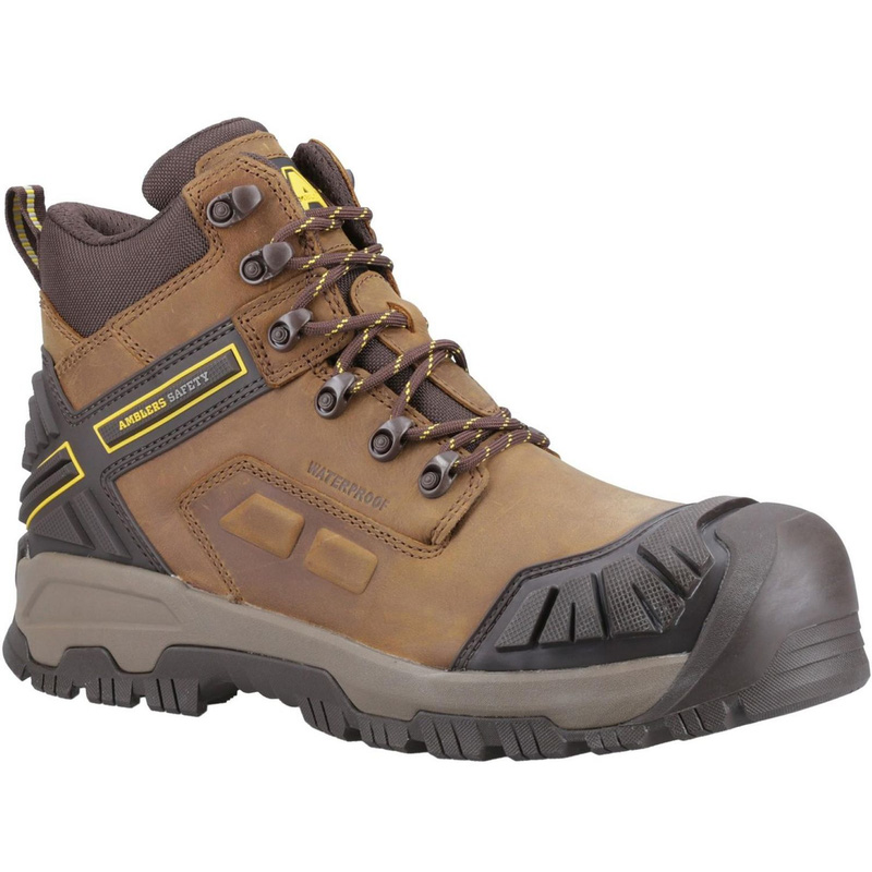 Amblers Safety Amblers Quarry Rugged Waterproof Safety Boots Black In Brown, Size 8 (Pair) Phylon/Rubber