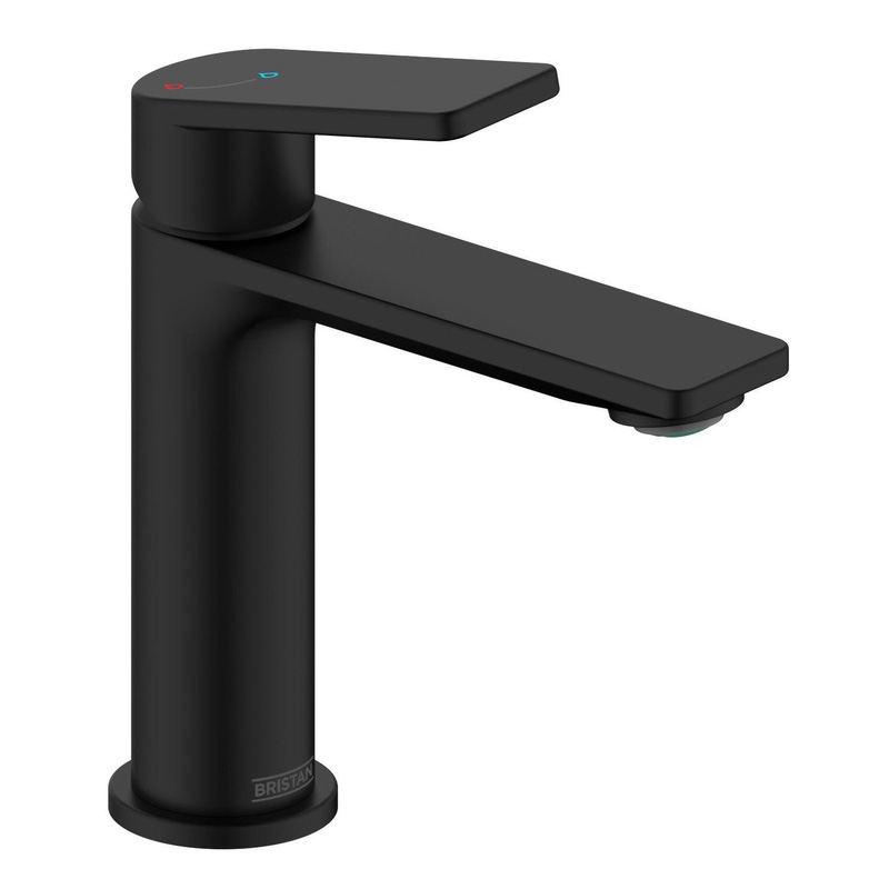 Bristan Frammento Eco Start Basin Mixer With Clicker Waste In Black