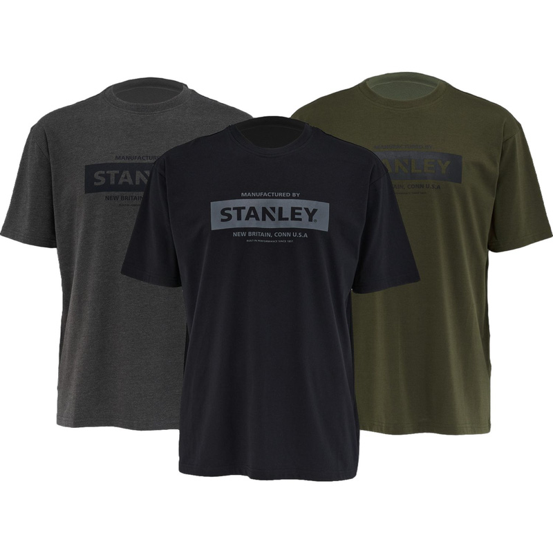 Stanley Hampton T-Shirts X 3 Pack In Black/Grey/Olive, Size Large