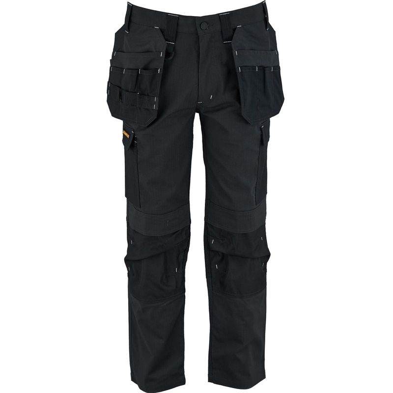 Stanley Tough 'N' Flex Stretch Holster Pocket Trousers /Black In Grey, Size 40" L