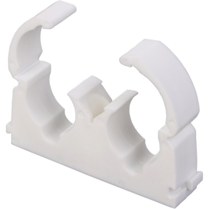 Made4trade Double Hinged Pipe Clip 15Mm (50 Pack) In White