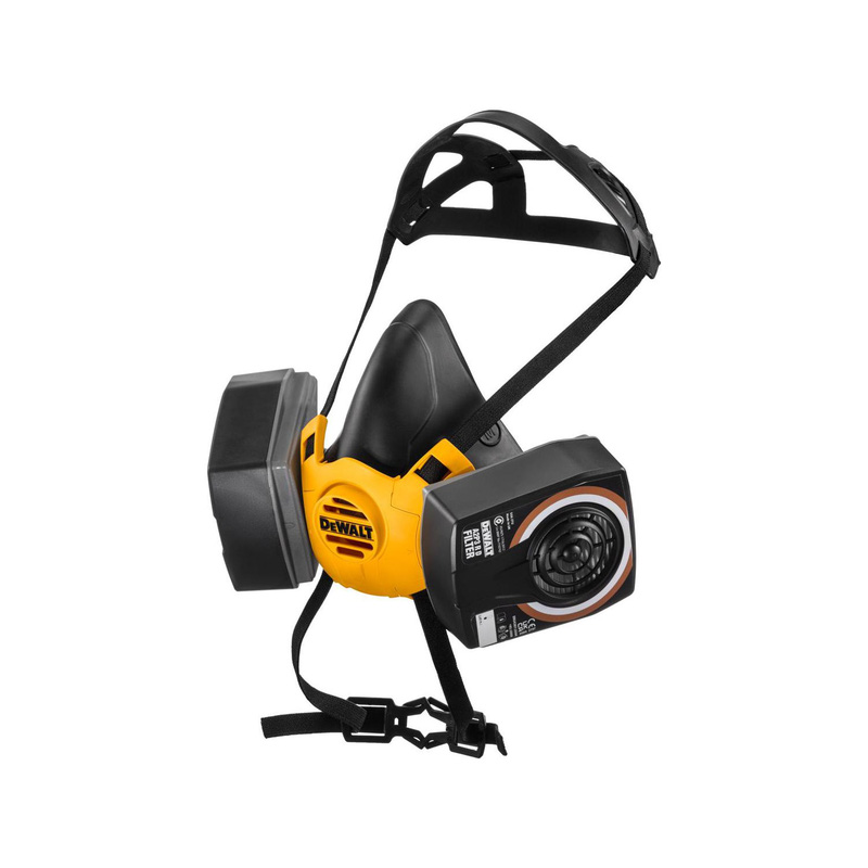 Dewalt Half Mask Respirator With A2p3 Filters Large In Black/Yellow