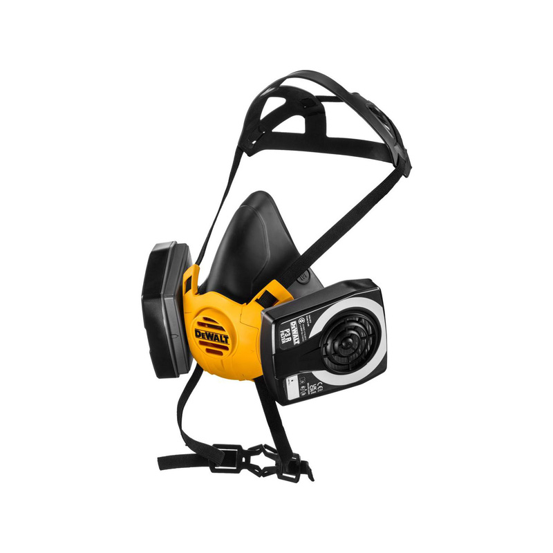 Dewalt Half Mask Respirator With P3 Filters Large In Black/Yellow
