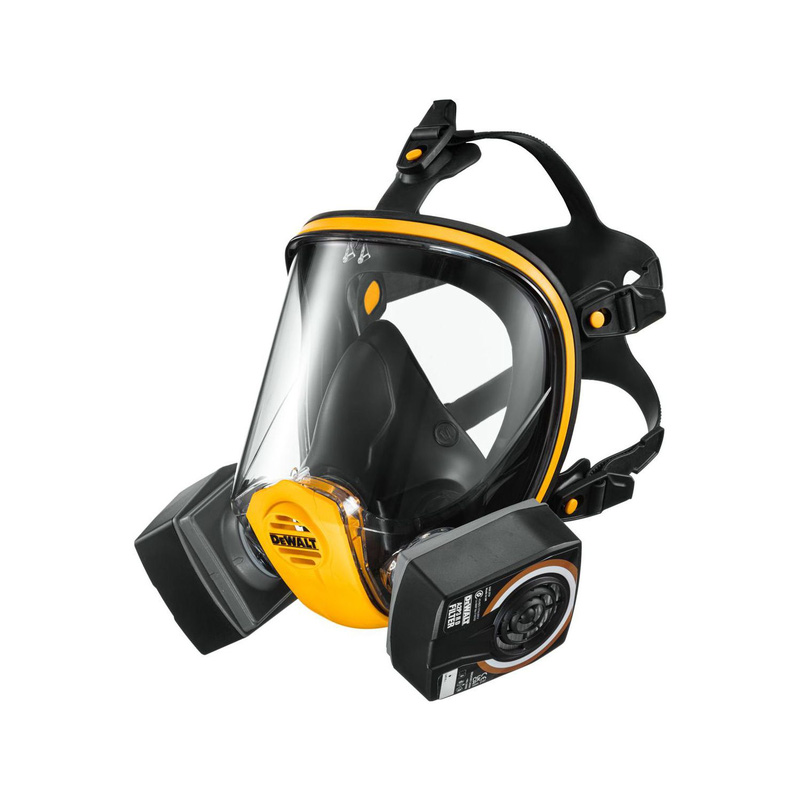 Dewalt Full Face Respirator With A2p3 Filters Large In Black/Yellow
