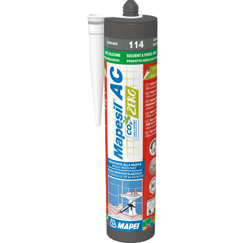Mapei Mapesil Ac Zero Solvent Free Silicone Sealant 310Ml In Anthracite