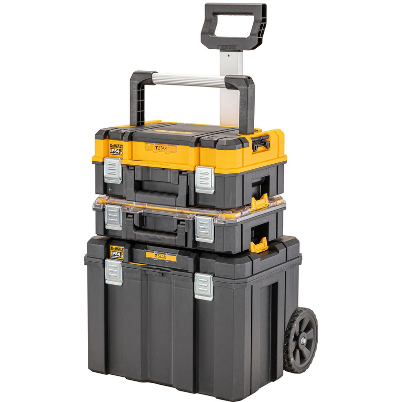 Dewalt Tstak Ip54 Mobile Box Bundle In Aluminium Black
