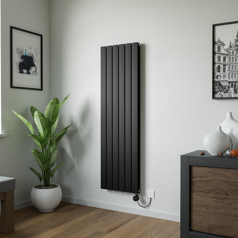 Ximax Oxford Duo Electric Designer Radiator 1500X445mm 3072Btu In Steel Black