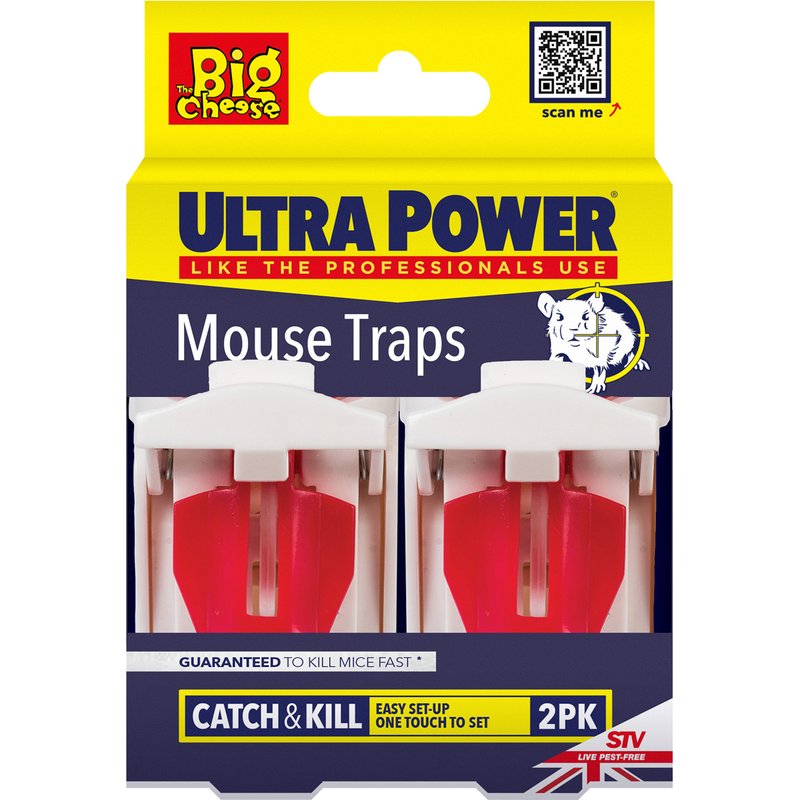 Big Cheese Ready Baited Mouse Trap Twinpack (2 Pack) In White