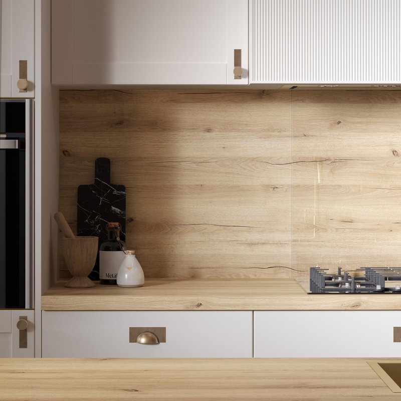 Wilsonart Omega Modern Ashdown Oak Square Edge Worktop 4100 X 620Mm X 38Mm (1) In Natural Timber